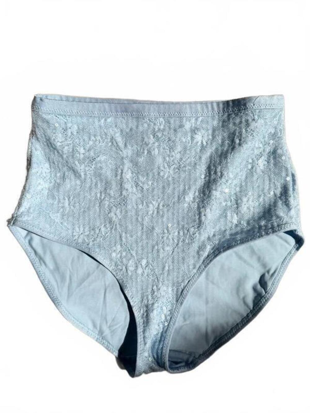 Wild Fable Women's High Waist Light Blue Lace and Sequin Underwear Panties, Size